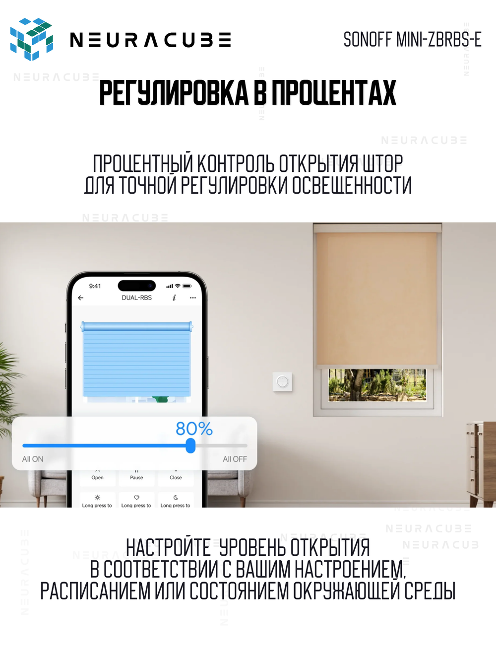 ZigBee Выключатель для штор SONOFF MINI-ZBRBS-E