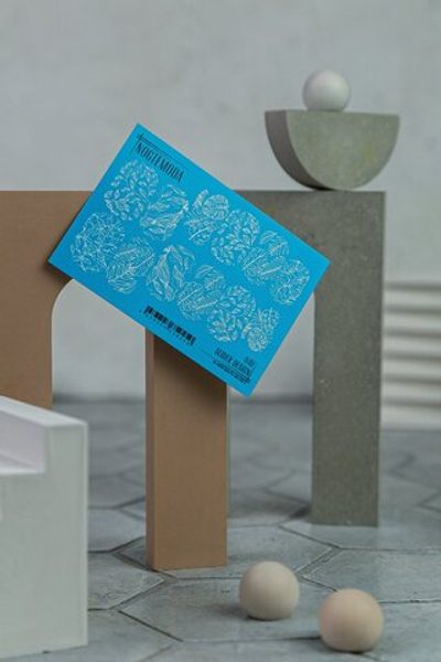 Nogtemoda Слайдер дизайн 040 Белые листья