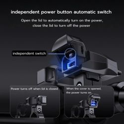 USB/TYPE-C charger, slim, 1 slot, Fast charge. Handlebar/10mm Mirror mount. Mototec