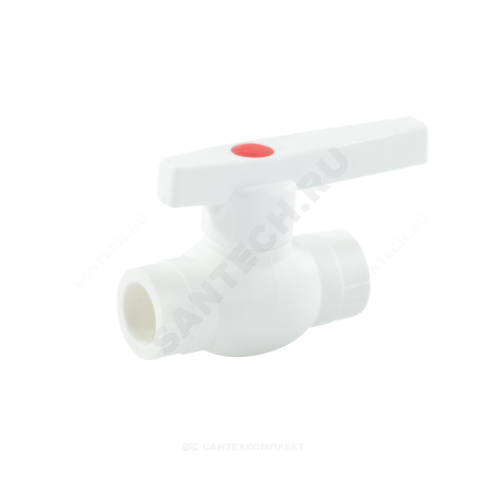 Кран шаровой PP-R белый Дн 20 внутренняя пайка OPTIMA VALFEX VALF 10145020