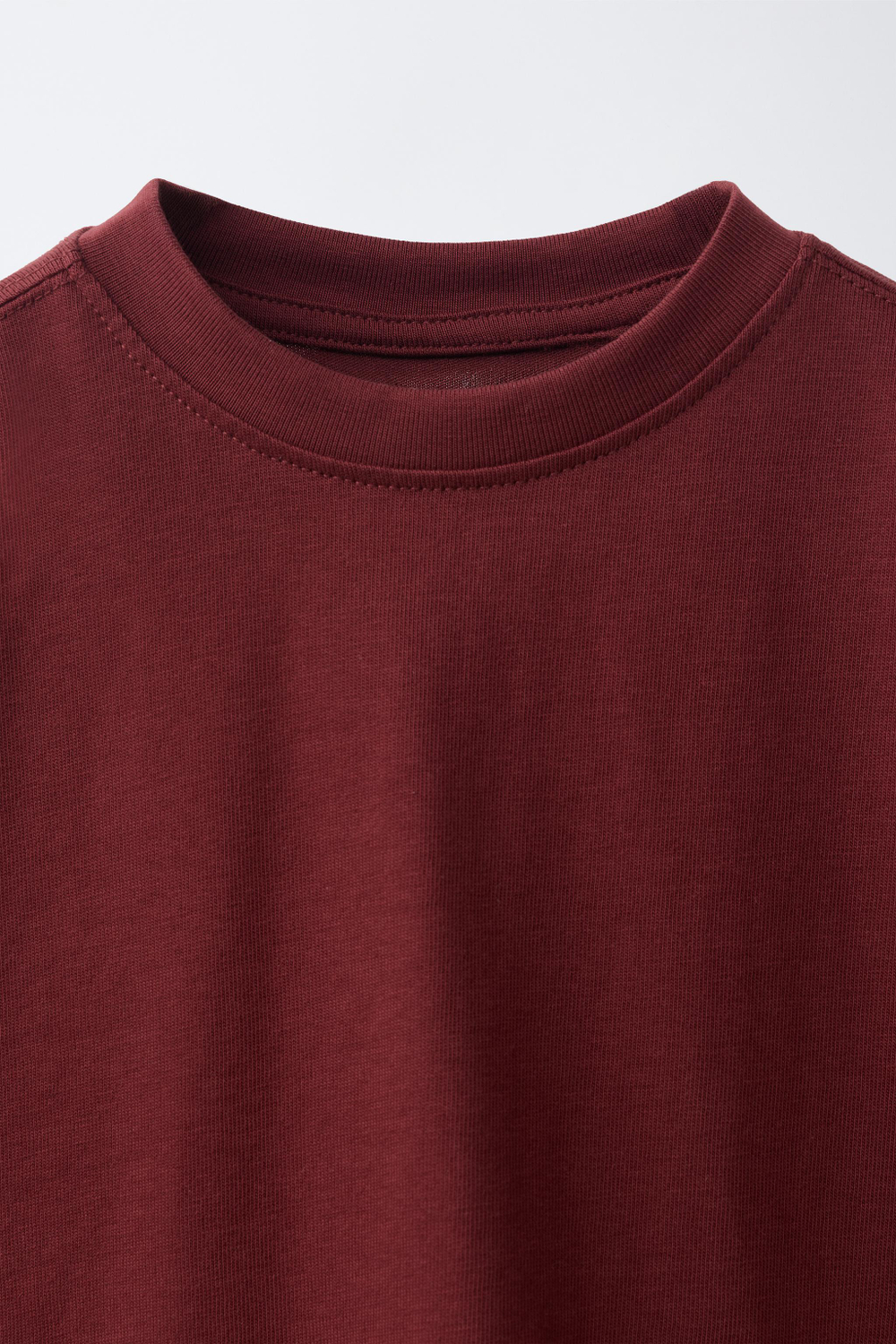 ZARA ОДНОТОННЫЙ ЛОНГСЛИВ, БОРДОВЫЙ