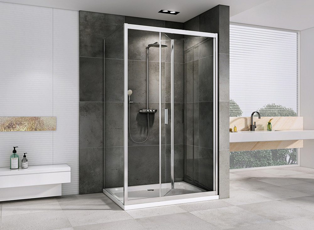 Душевой уголок Abber Sonnenstrand 90x80 AG07090-S80 профиль Хром стекло прозрачное