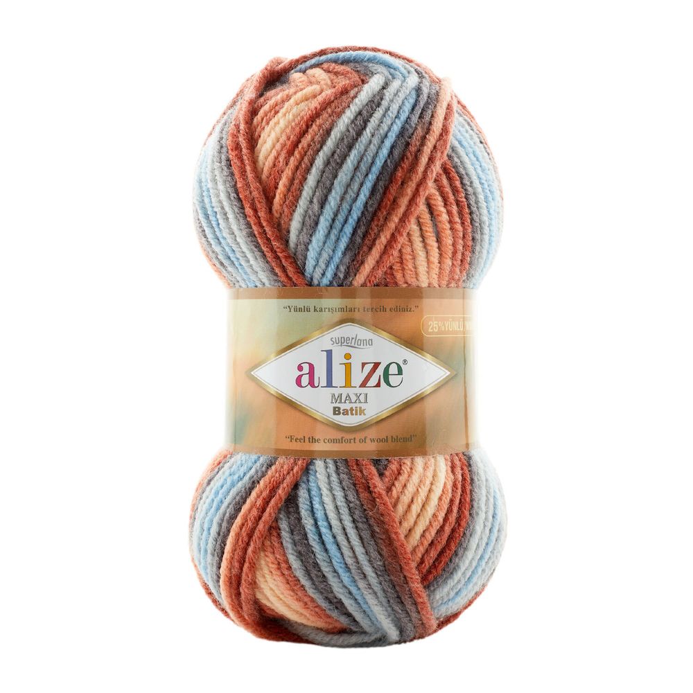 Пряжа Superlana Maxi Batik 7922 (Высококачественная шерсть максимальная Батик)