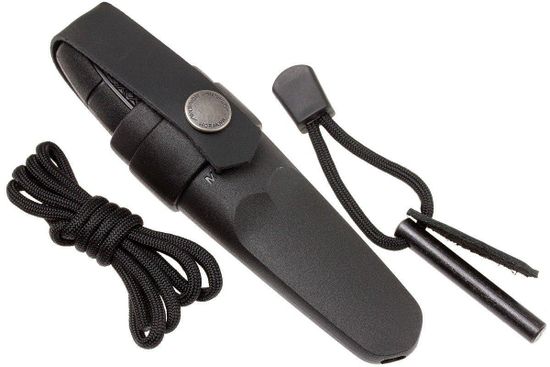 Нож Morakniv Eldris, нержавеющая сталь, цвет черный, ножны, шнурок, огниво, 12629