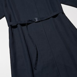 UNIQLO Длинный тренч без воротника, темно-синий