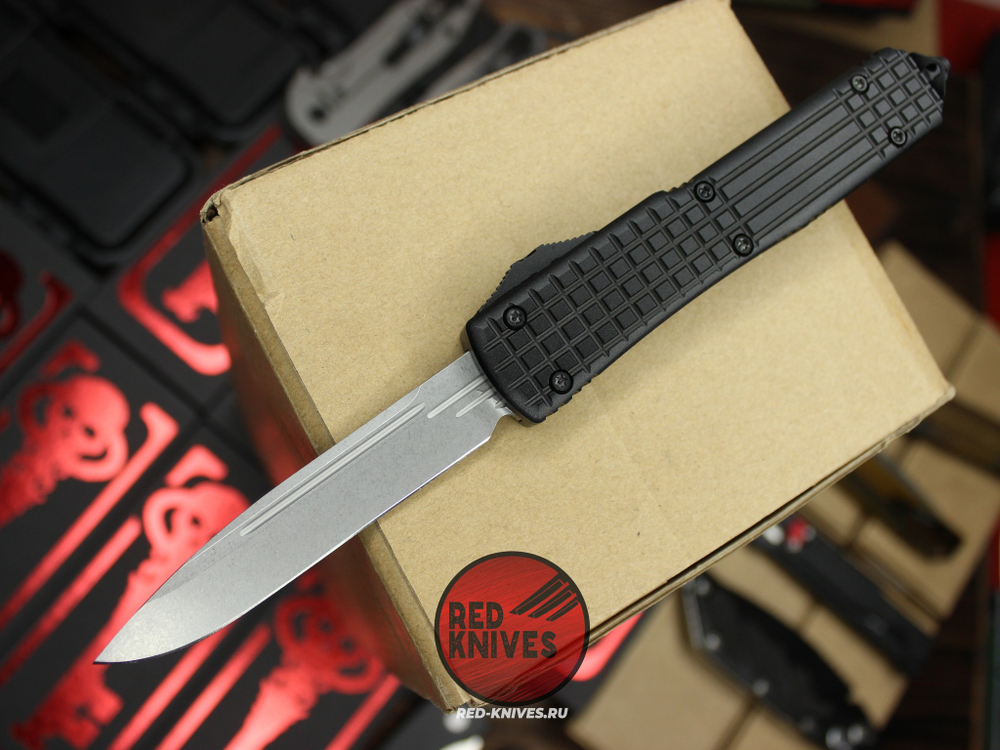 Нож Microtech Ultratech DELTA S/E A+++ - черная рукоять , клинок апокалиптик