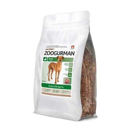 Зоогурман Hypoallergenic сухой корм для собак средних и крупных пород с уткой 2,5 кг