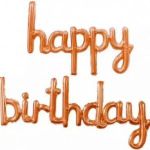 Гирлянда буквы (17'' / 43 см) Мини\надпись "Happy Birthday" Розовое Золото (воздух)
