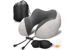 Подушка для путешествий RoadLike Travel Kit с эффектом памяти, серая