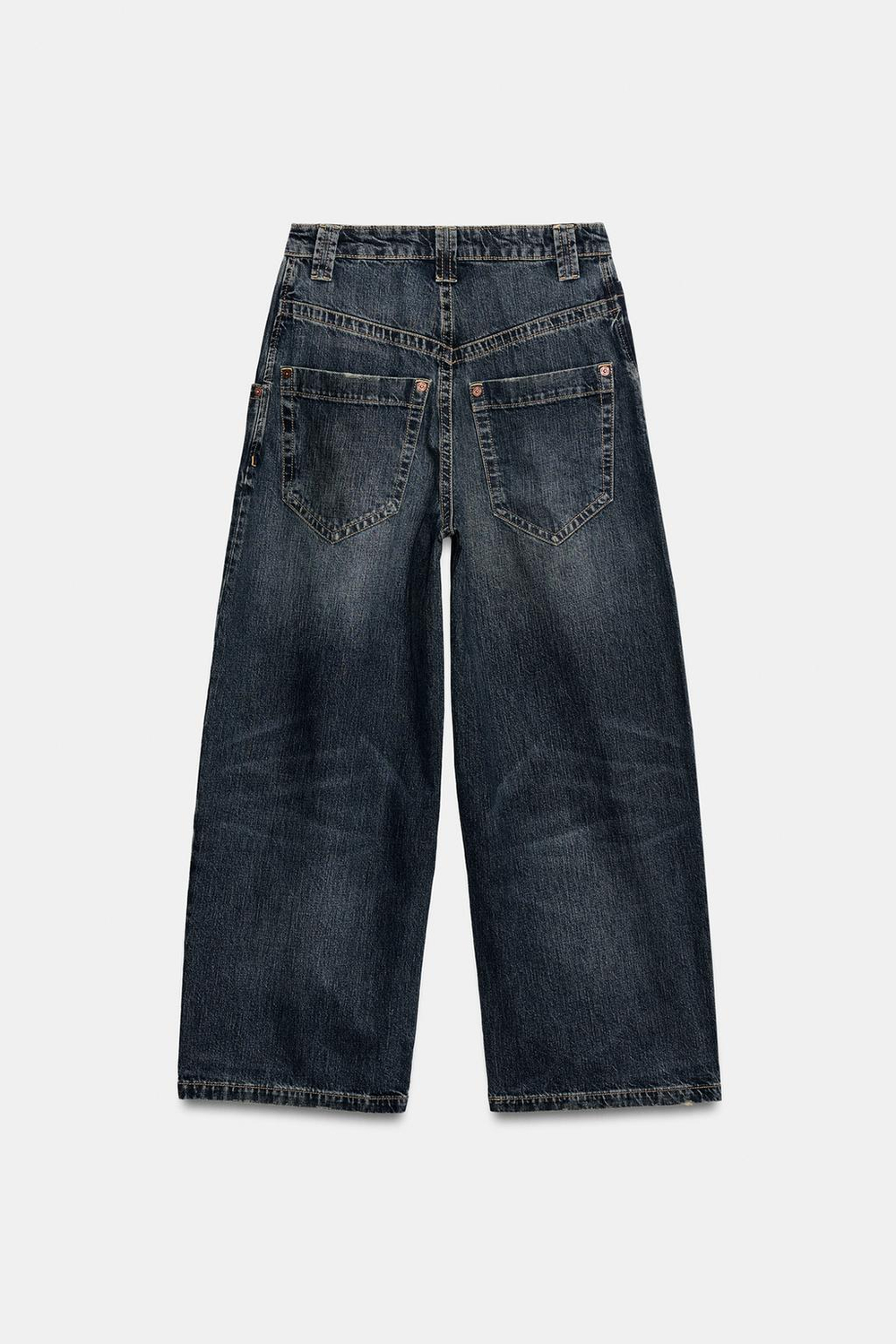 ZARA ДЖИНСЫ TRF BAGGY СО СРЕДНЕЙ ПОСАДКОЙ, МОРСКОЙ СИНИЙ