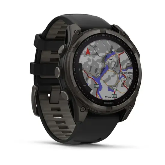 Мультиспортивные GPS часы Garmin Fenix 8 (47 mm) Solar, Sapphire Carbon Gray DLC Titanium with Black/Pebble Gray 010-02906-11