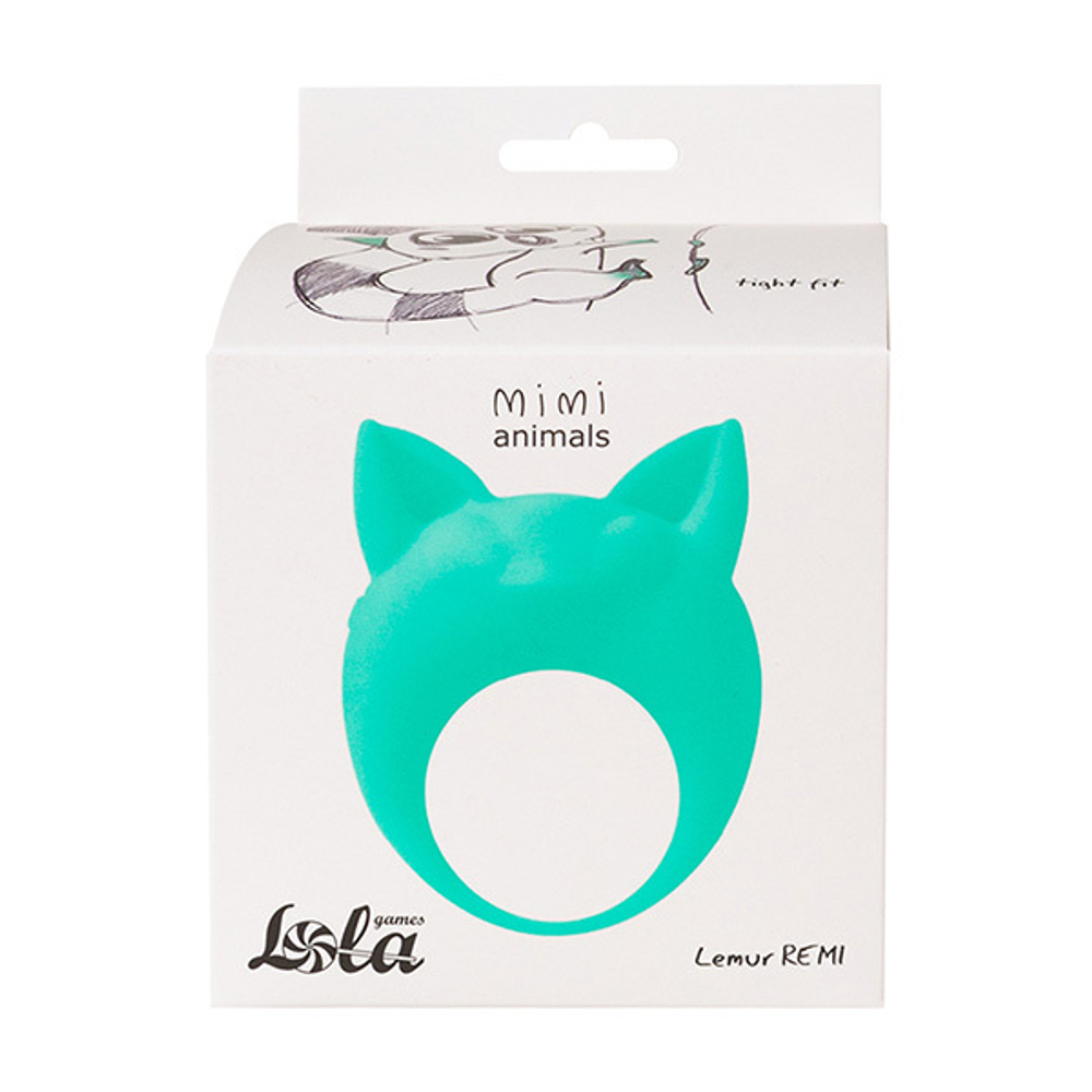 Зеленое эрекционное кольцо 3,5см с вибрацией Lola Games Mimi Animals Lemur Remi Green 7000-05lola