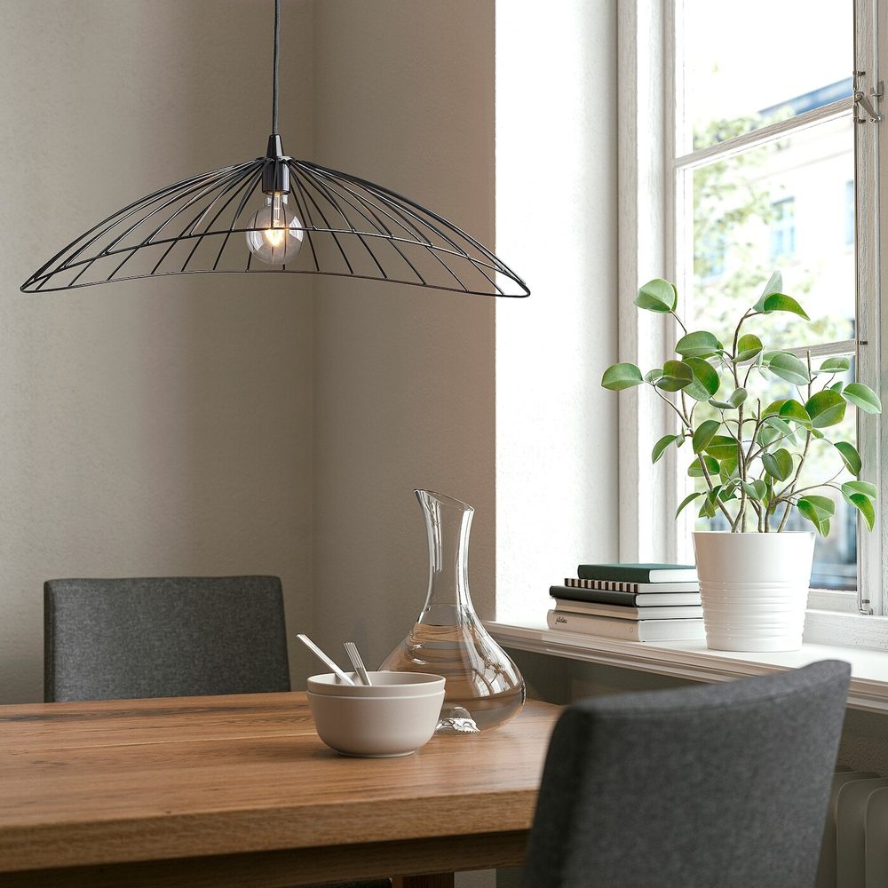 IKEA MOTSJÖ  (ИКЕА МОТСЙÖ)  -  Абажур для подвесного светильника, черный, 60x40 см