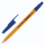 Ручка шарик. узел 1мм. линия 0,5мм. "Orange C-51" синяя, корпус оранжевый (STAFF)