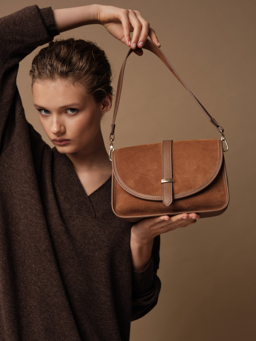 Замшевая сумка Suzy DBR 31110 светлый орех