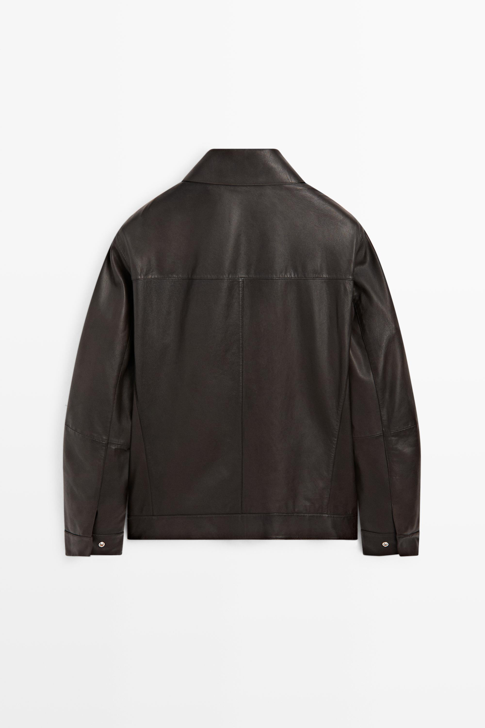 Massimo Dutti Куртка из кожи наппа с карманом, коричневый