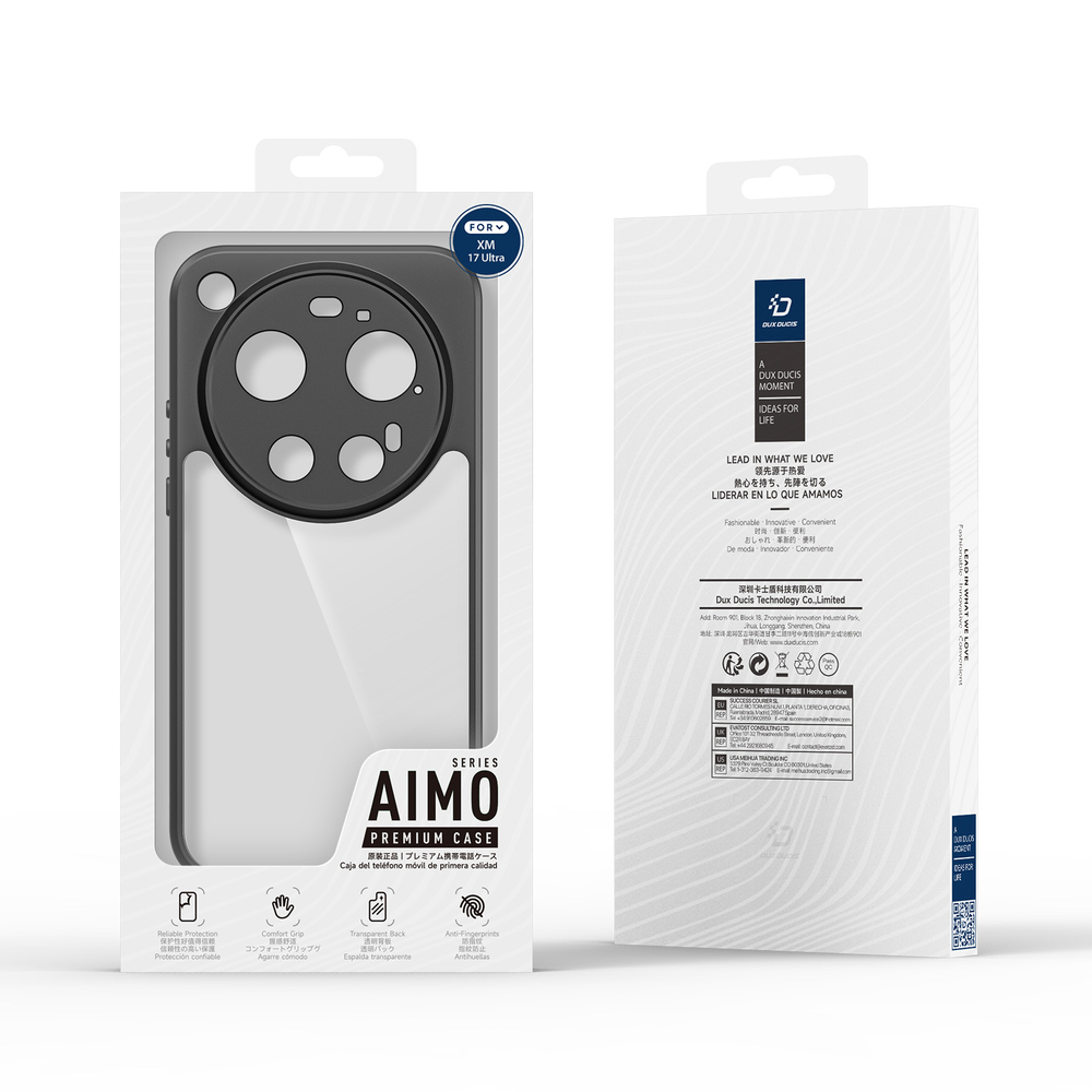 Чехол прозрачный с черными рамками для Xiaomi 17 Ultra, серия Aimo Series Case от Dux Ducis