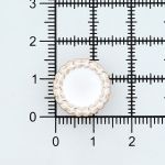 Пуговицы металл на ножке 24L=15 мм, GD.White (золото-белый), 10 шт, MP05