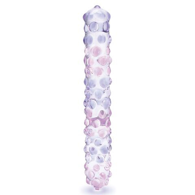 Фаллоимитатор с массажными точками Purple Rose - 23 см. (Цвет: прозрачный)