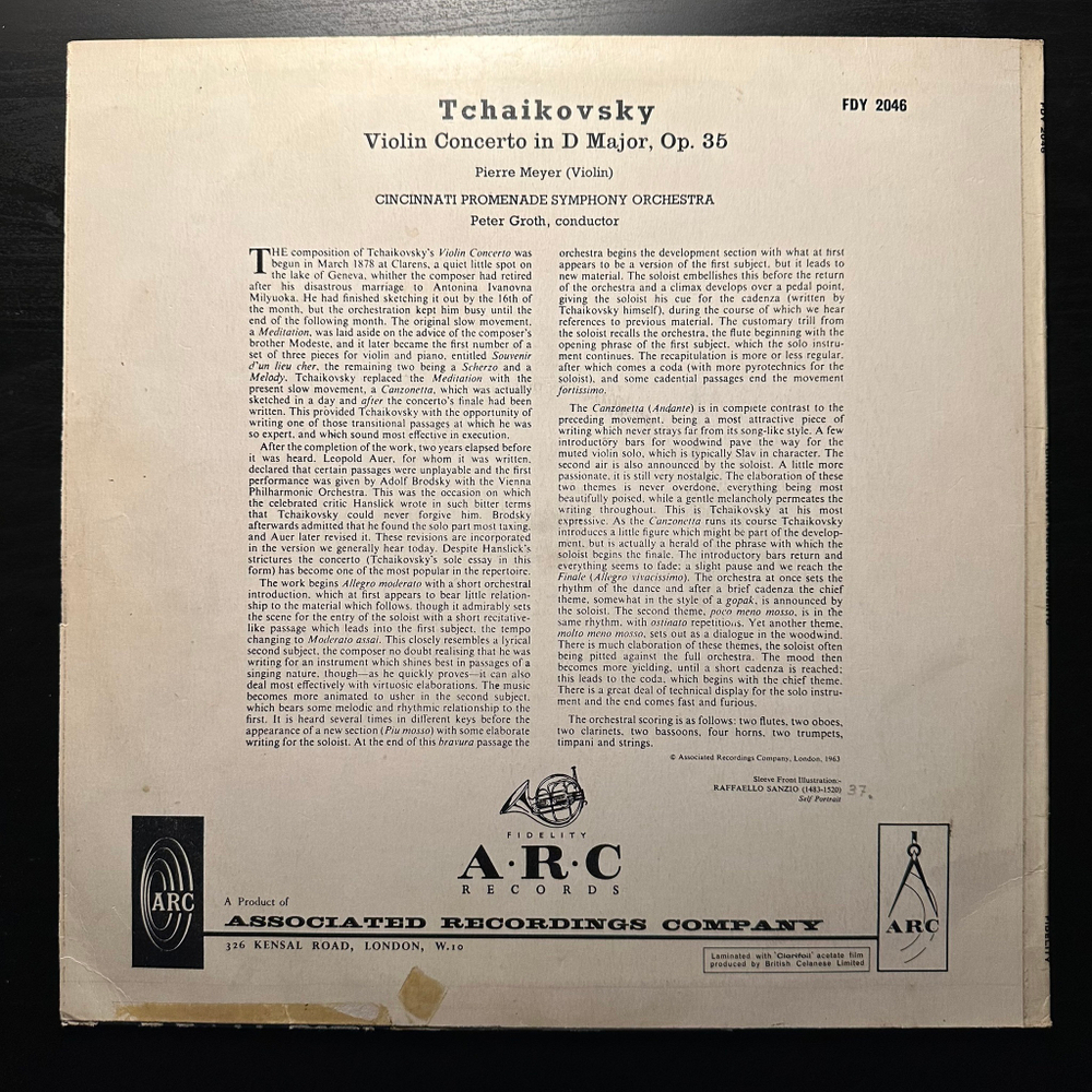 Чайковский - Концерт для скрипки с оркестром (Англия 1963г.)