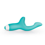 Зеленый вибратор для G-стимуляции с клиторальной щеточкой Yuki G-Spot Vibrator - 19 см. (Цвет: зеленый)