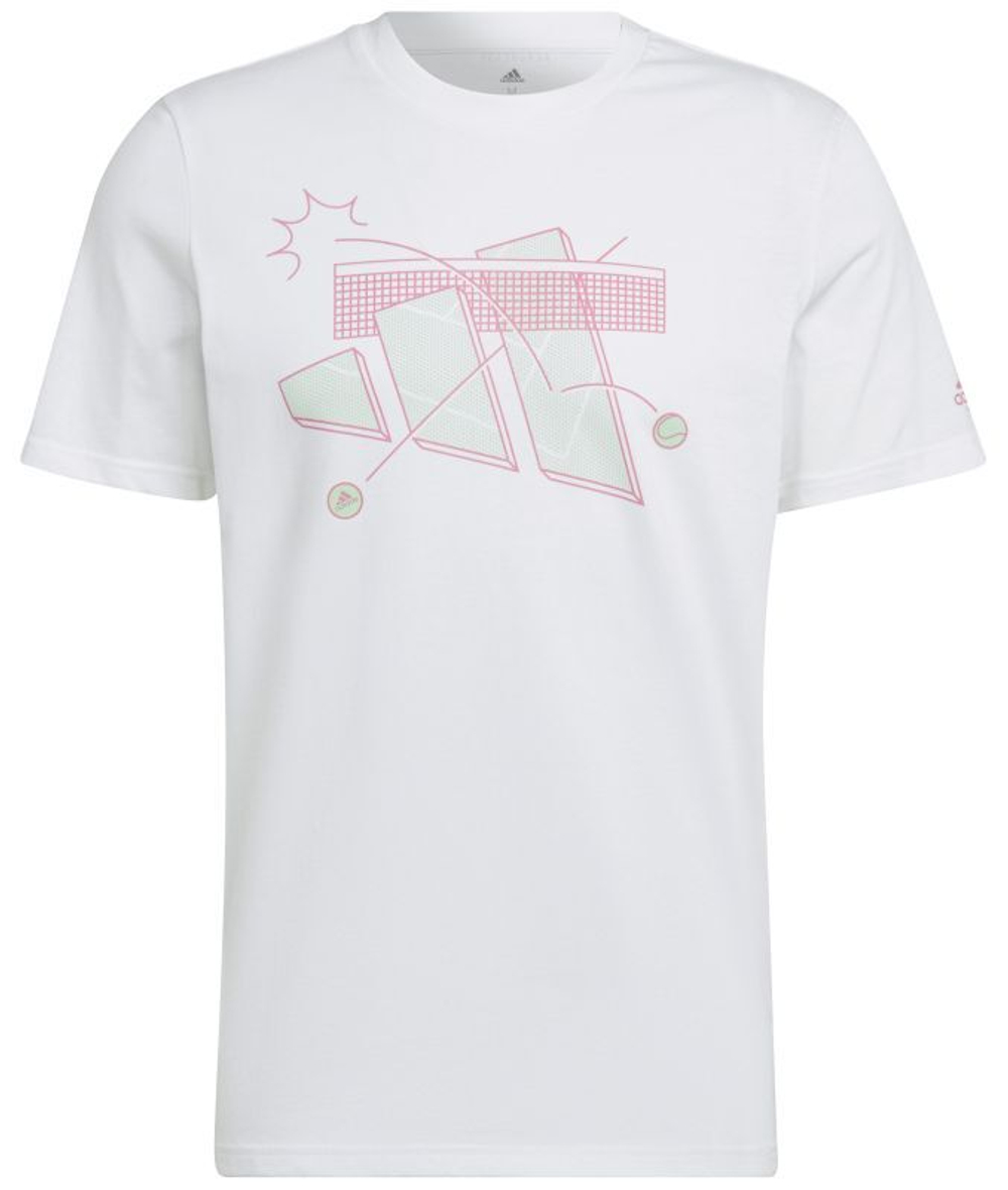 Футболка мужская теннисная Adidas Aeroready Tennis Graphic Tee - white