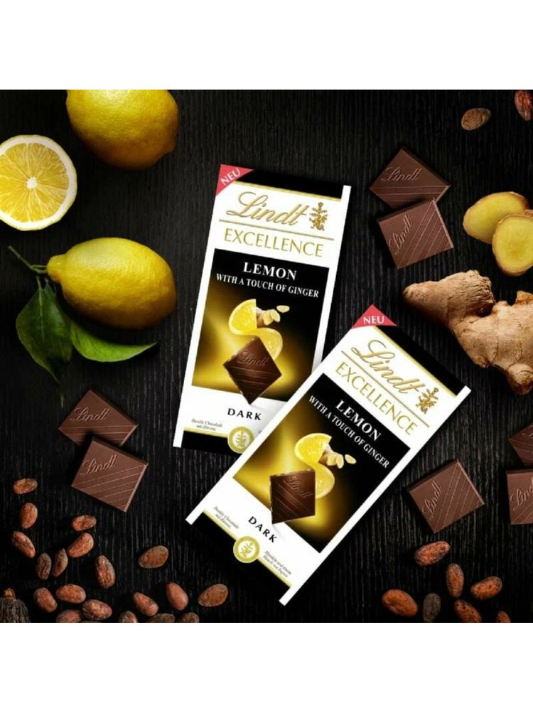 Тёмный шоколад Lindt с лимоном имбирем 100 г