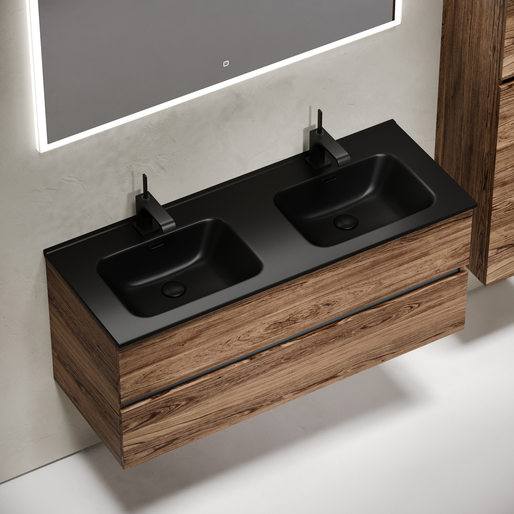 Тумба подвесная под раковину Sancos Urban, дуб чарльстон 1190х450х550, арт. UR120-1ECH