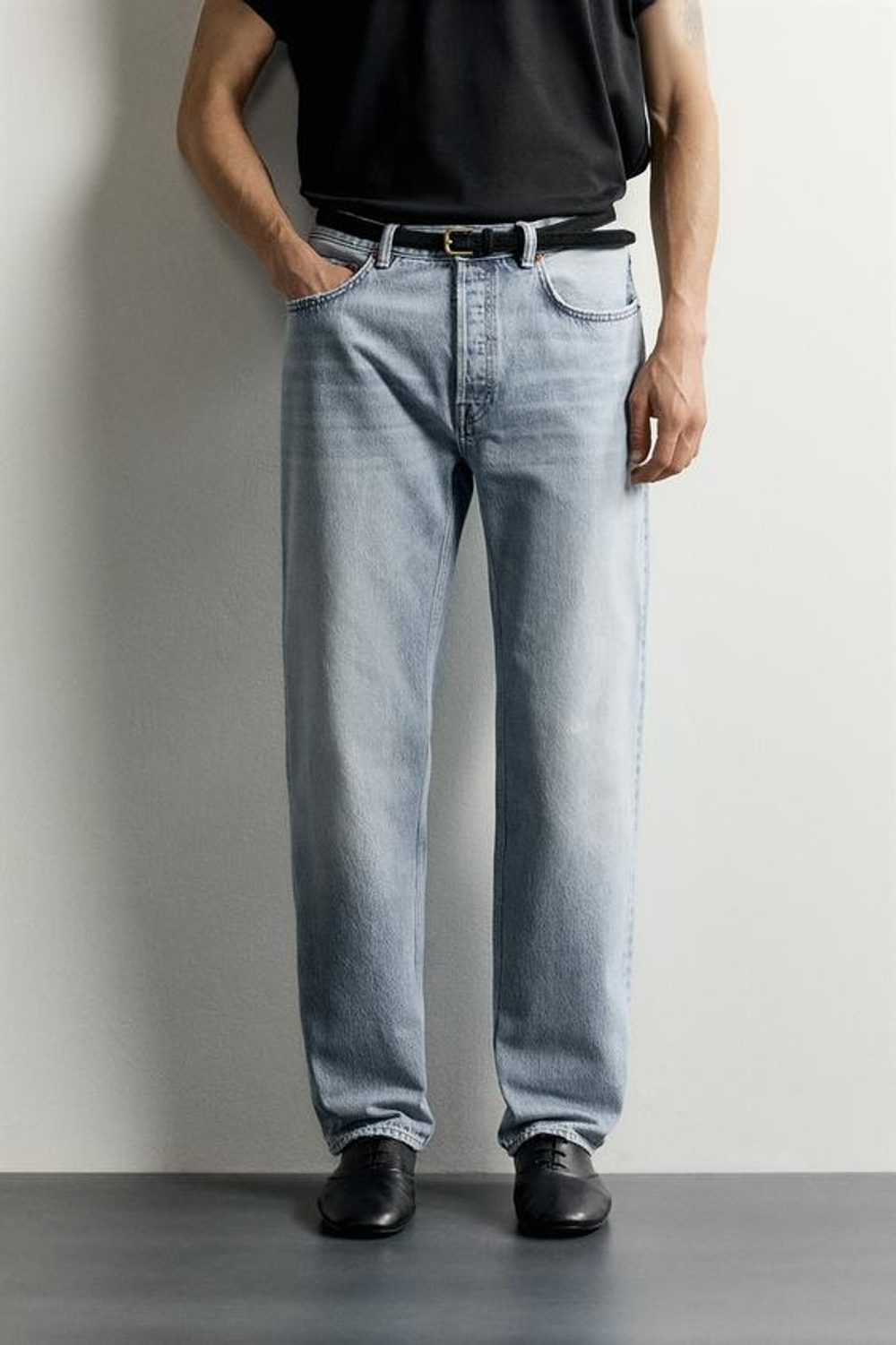 ZARA ДЖИНСЫ STRAIGHT LEG, СИНИЙ