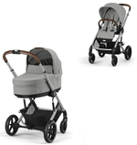 Коляска Cybex Balios S Lux SLV complete Aton S2 Moon Black 3 в 1 Stone Grey с дождевиками