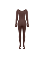 chocolate long sleeve catsuit
