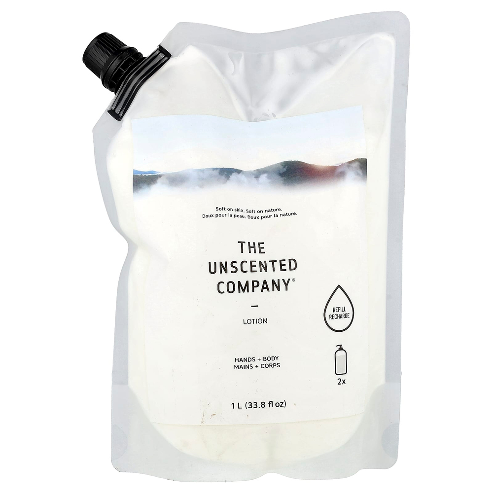 The Unscented Company, лосьон для рук и тела, сменный лосьон, без отдушки, 1 л (33,8 жидк. унции)