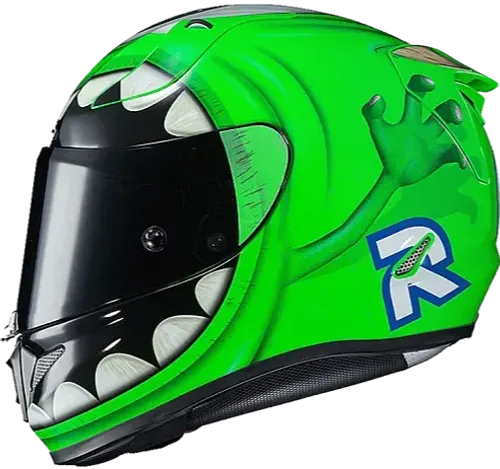 Купить Мотошлем Интеграл HJC RPHA11 Disney Mike Wazowski MC4 / Черно-зеленый