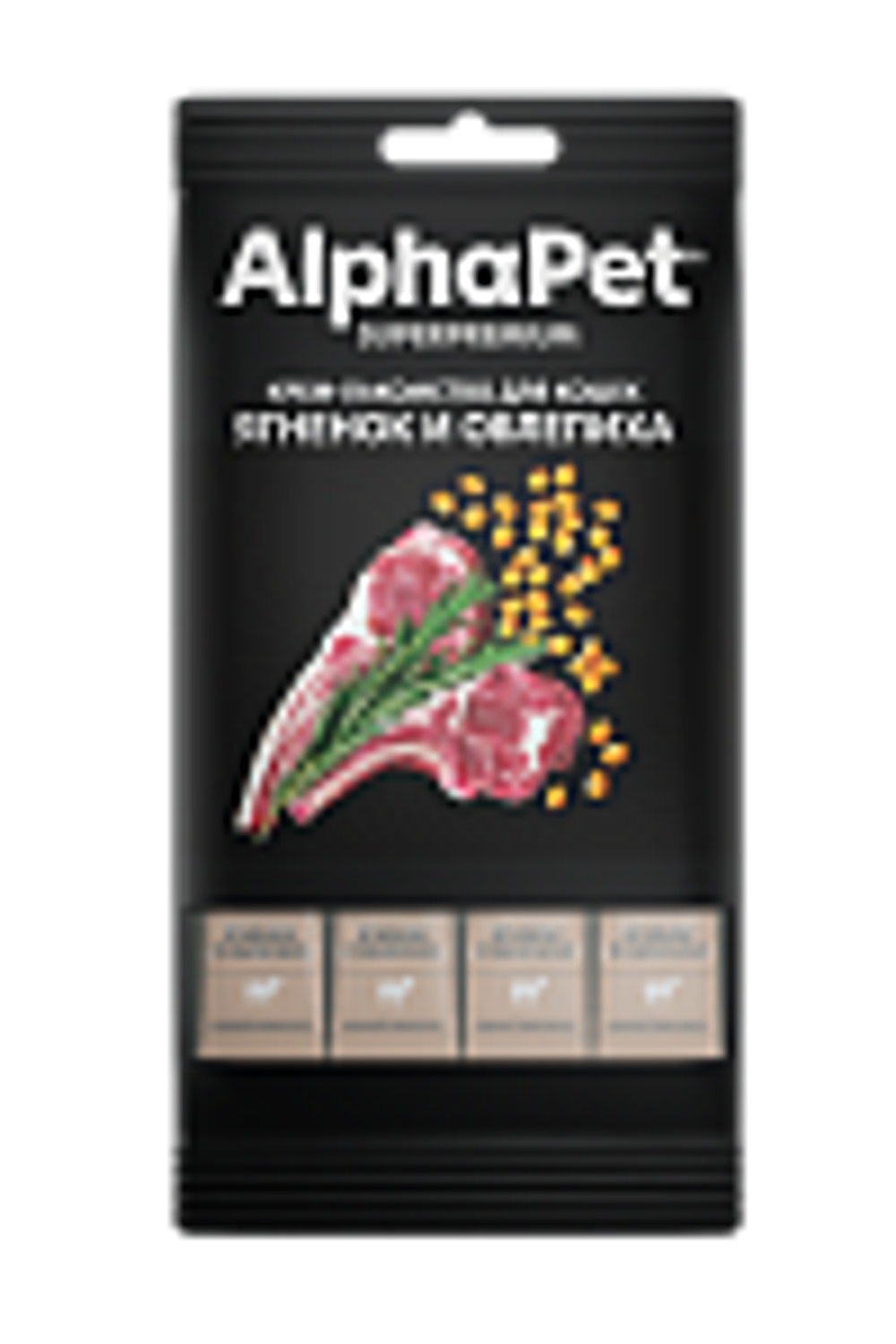 Крем-лакомство AlphaPet с ягненком и облепихой для кошек 48 г