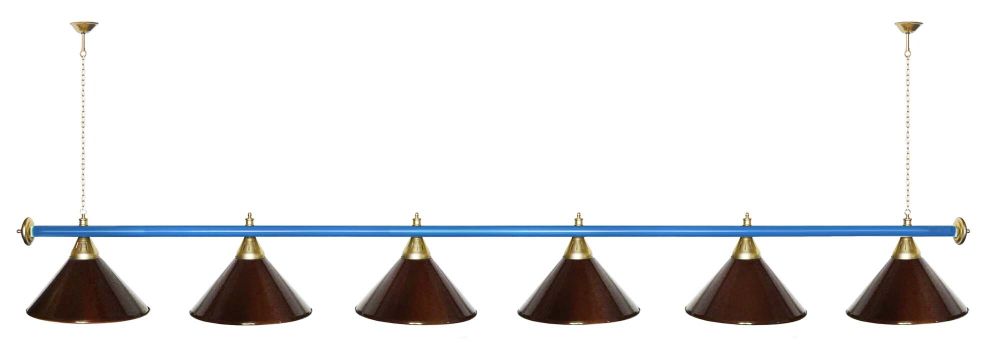 Лампа STARTBILLIARDS 6 пл. (плафоны антик медь,штанга золотая,фурнитура золото)