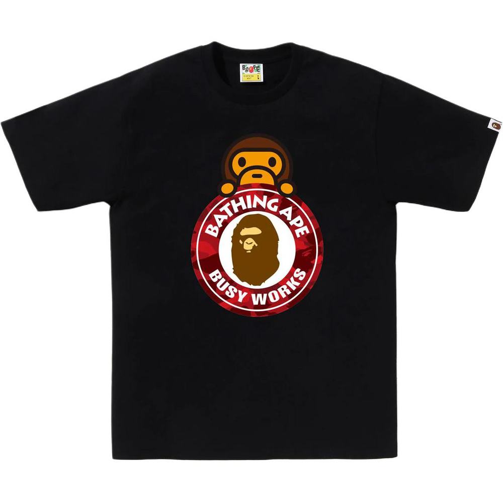 A Bathing Ape Bathing Ape Футболка Cotton Drop Shoulder Sleeve Summer 0zxtemx00710q черный красный