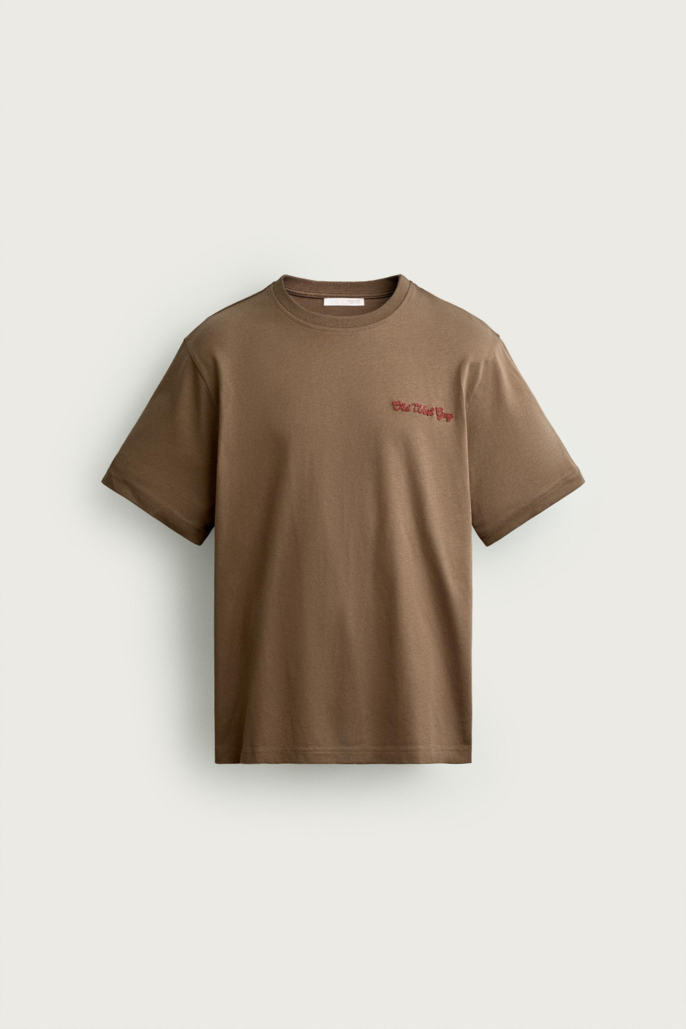 ФУТБОЛКА С ВЫШИТОЙ НАДПИСЬЮ — ZARA