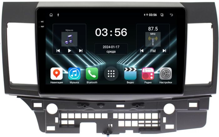 Магнитола для Mitsubishi Lancer X 2007-2016 - FarCar S280 монитор 10.36" IPS на Android 13, CarPlay