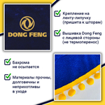 Ламбрекен с косынками Dong Feng  (флок, синий, желтые шарики)