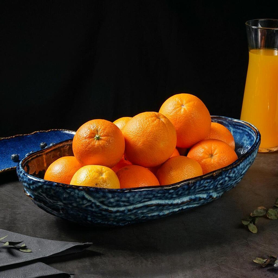 Блюдо овальное 44,5*27 см h10 см глубокое 4 л Aqua Blue Style Buffet P.L. [1]