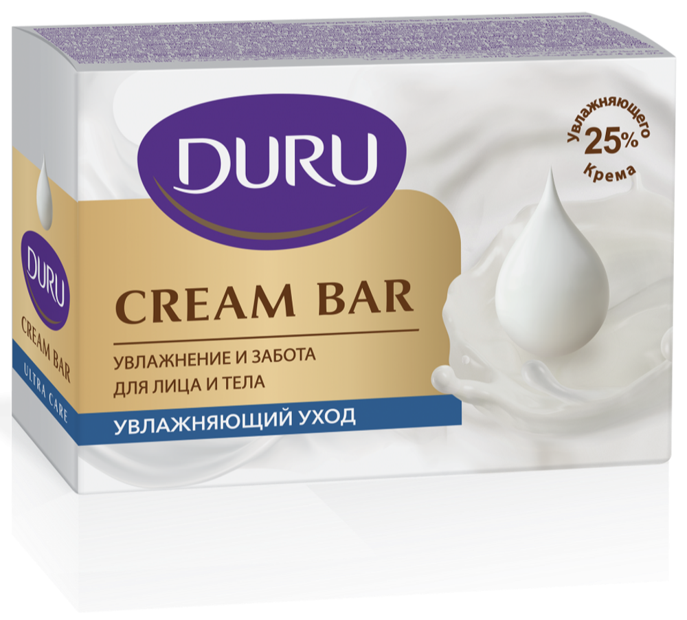DURU Крем-мыло CREAM BAR. увлажняющий уход, 90гр., блок 24шт., ДУРУ