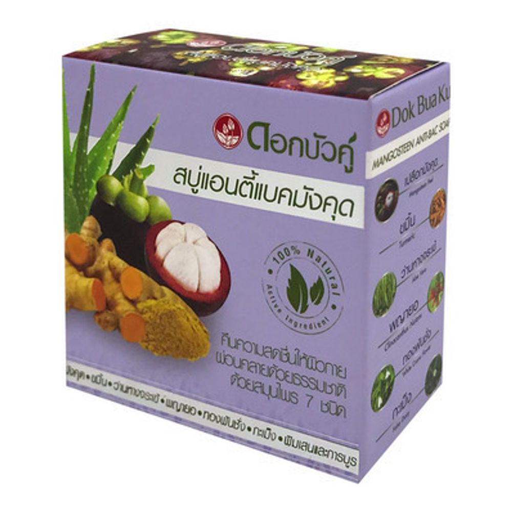 Мыло кусковое Twin Lotus с травами и мангустином антибактериальное, 85 гр