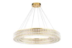 Люстра подвесная светодиодная NewRgy 2786E/112W GOLD+CLEAR, 112 Вт, золотая и прозрачная