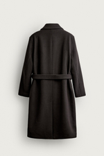 ДВУБОРТНОЕ ПАЛЬТО ИЗ ШЕРСТИ С ПОЯСОМ — ZARA