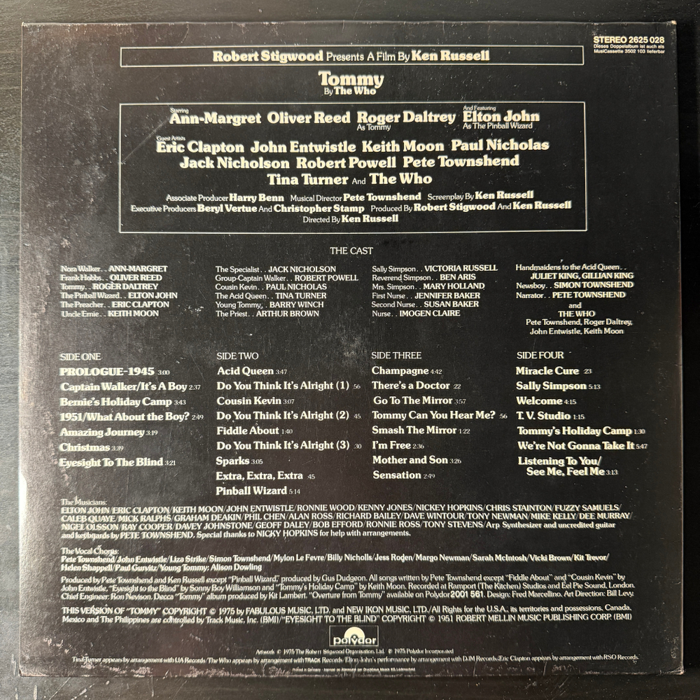 Виниловая пластинка Tommy - Original Soundtrack Recording 2LP
