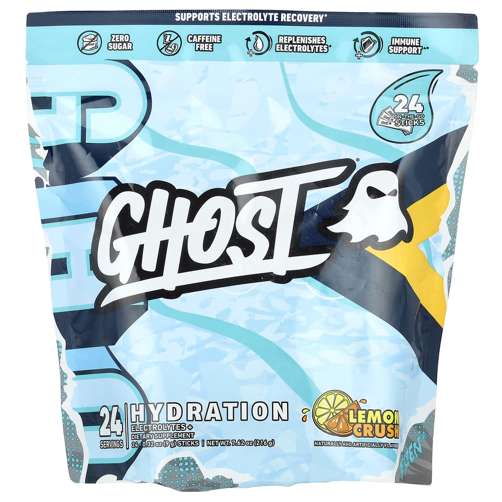 Ghost, Hydration, лимонный сок, 24 стика по 9 г (0,32 унции)