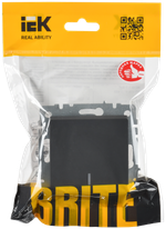 BRITE Выключатель 1-клавишный проходной с индикацией 10А ВС10-1-7-БрГ графит IEK