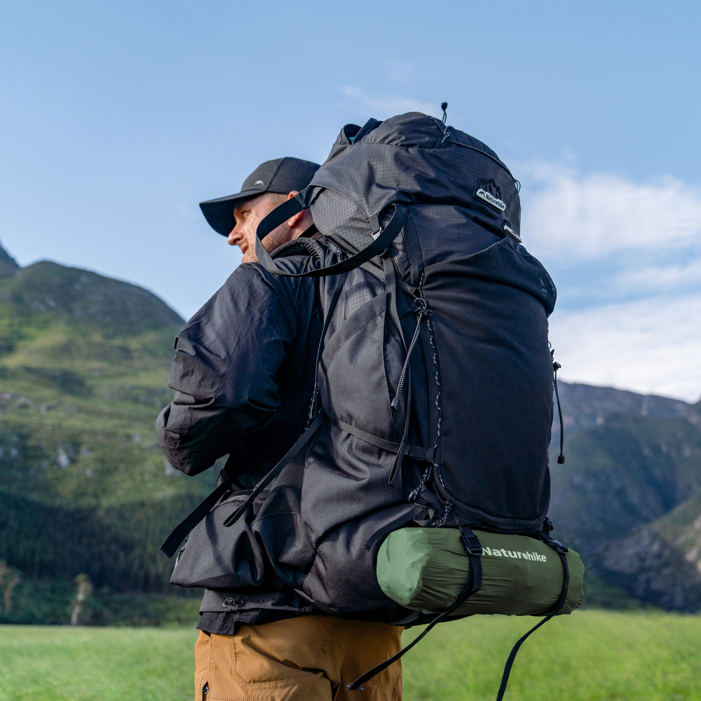 Коврик надувной Naturehike FC01 200х60х6,5 см, с подушкой, с насосом, голубой