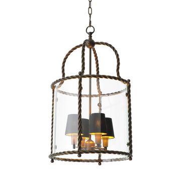 Eichholtz Pendant Preston, Vintage Brass Finish / Clear Glass