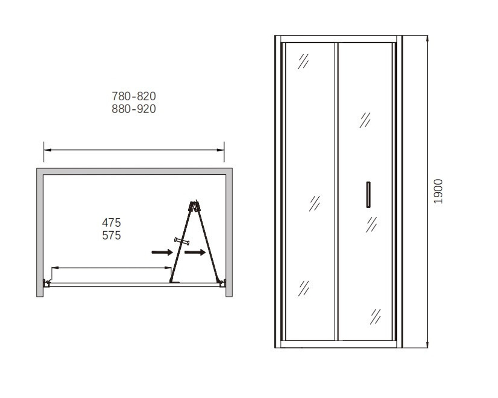 Душевая дверь сдвижная CL935B-80